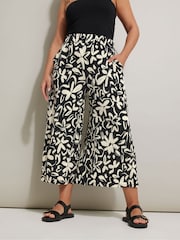 Yours Curve Charcoal Black Midaxi Culottes - Image 2 of 3