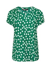 Yours Curve Green Dot Textured Top - Image 5 of 5