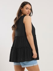 Black Broderie Tierred Vest Top - Image 3 of 5