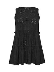 Black Broderie Tierred Vest Top - Image 5 of 5