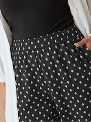 Yours Curve Black Ikat Structure Wide Leg Trousers - Image 4 of 4
