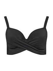 Yours Curve Black Twist Front Underwired Black Bikini - Image 5 of 6