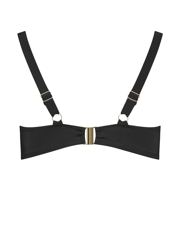 Yours Curve Black Twist Front Underwired Black Bikini - Image 6 of 6