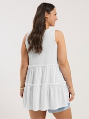 White Broderie Tierred Vest Top - Image 3 of 5