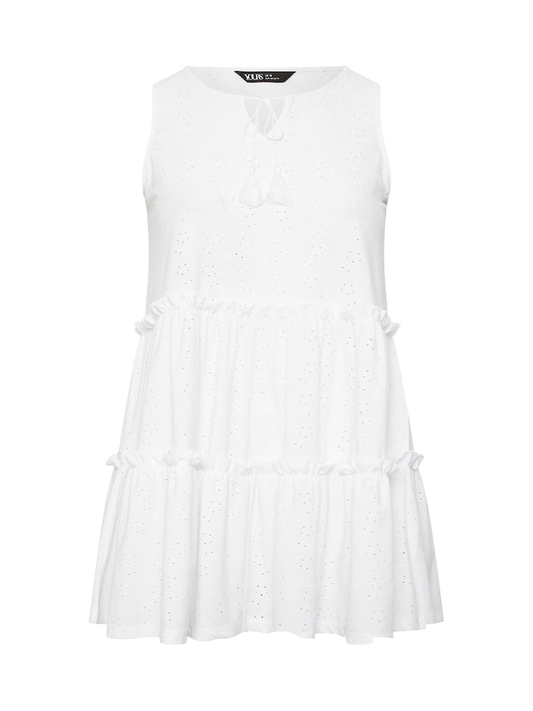 White Broderie Tierred Vest Top - Image 5 of 5