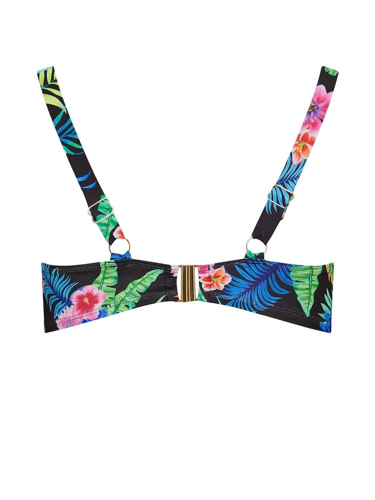 Yours Curve Black Tropical Underwired Bikini Top - Image 6 of 6 Yours Curve Black Tropical Underwired Bikini Top - Image 6 of 6