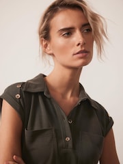 Mint Velvet Green Utility Midi Dress - Image 6 of 8