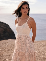 Mint Velvet Geo Print Crochet Maxi Dress - Imagen 4 de 8