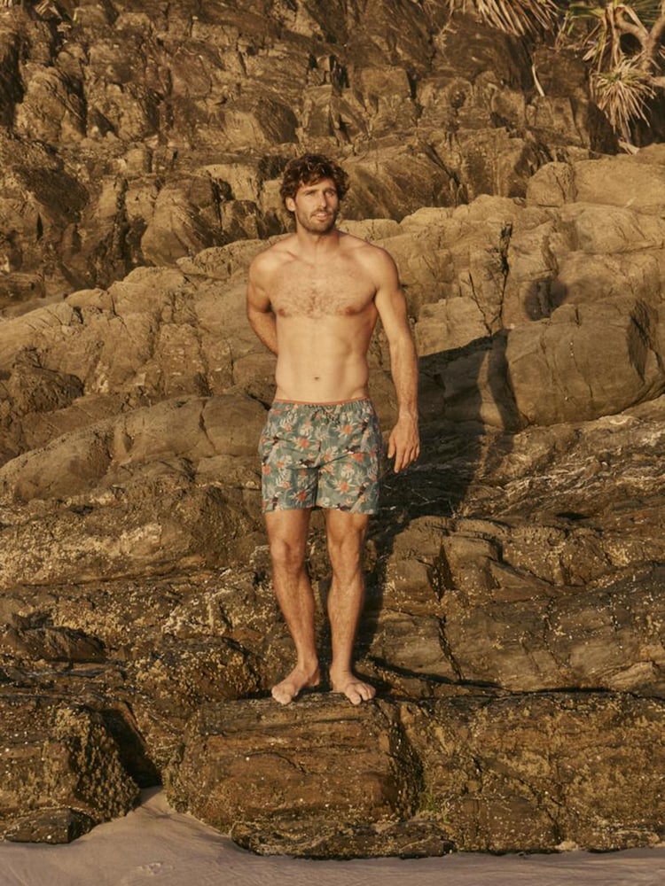 FatFace Tresvose Teal Blue Toucan Print Swim Shorts - Image 2 of 6