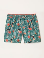 FatFace Tresvose Teal Blue Toucan Print Swim Shorts - Image 6 of 6