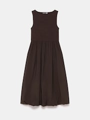 Mint Velvet Brown Bubble Hem Midi Dress - Image 7 of 8
