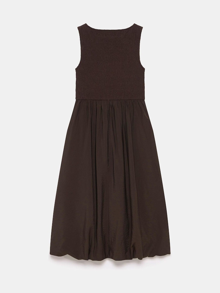 Mint Velvet Brown Bubble Hem Midi Dress - Image 8 of 8