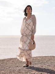 Mint Velvet Natural Floral Print Maxi Dress - Image 1 of 8
