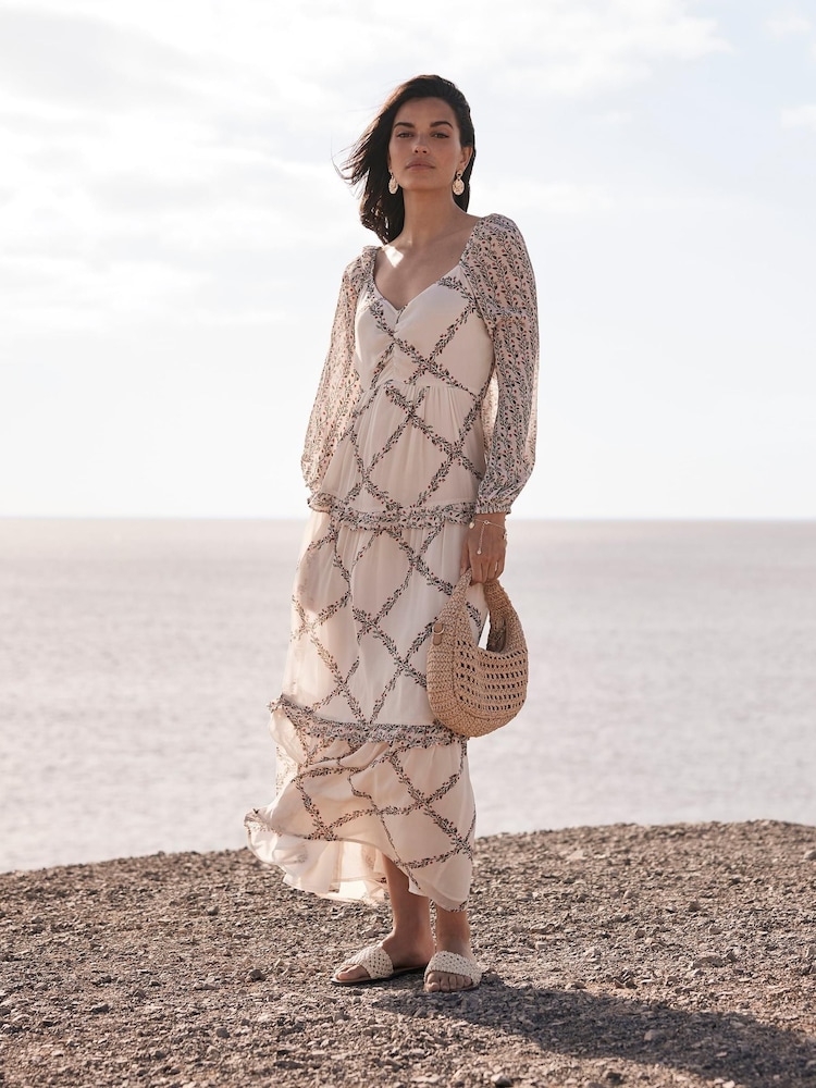 Mint Velvet Natural Floral Print Maxi Dress - Image 1 of 8
