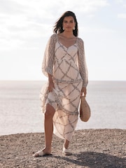 Mint Velvet Natural Floral Print Maxi Dress - Image 3 of 8