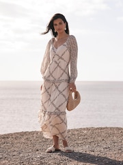 Mint Velvet Natural Floral Print Maxi Dress - Image 6 of 8