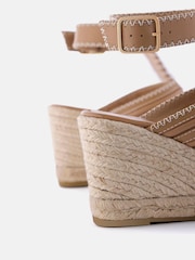 Mint Velvet Natural Ria Whipstitch Wedge Heels - Image 4 of 4