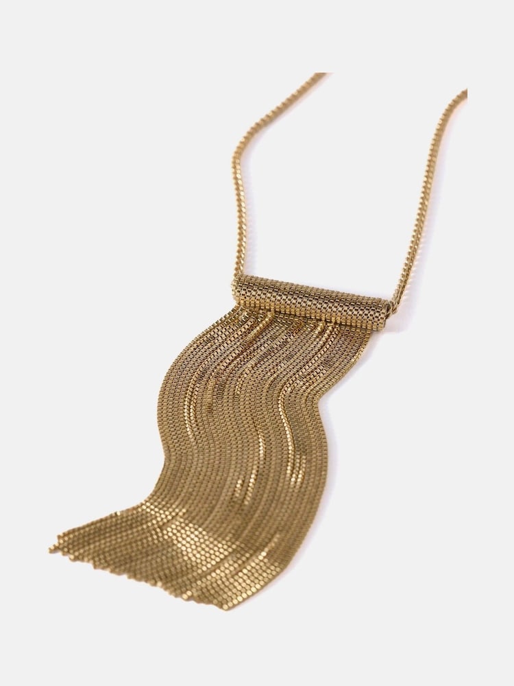 Mint Velvet Gold Tone Fringe Necklace - Image 2 of 3