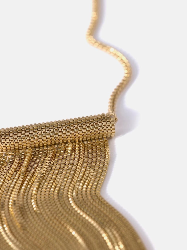 Mint Velvet Gold Tone Fringe Necklace - Image 3 of 3
