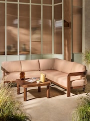 MADE.COM Rust and Green Stripe Eliana Garden Corner Lounge Set - Image 1 of 5