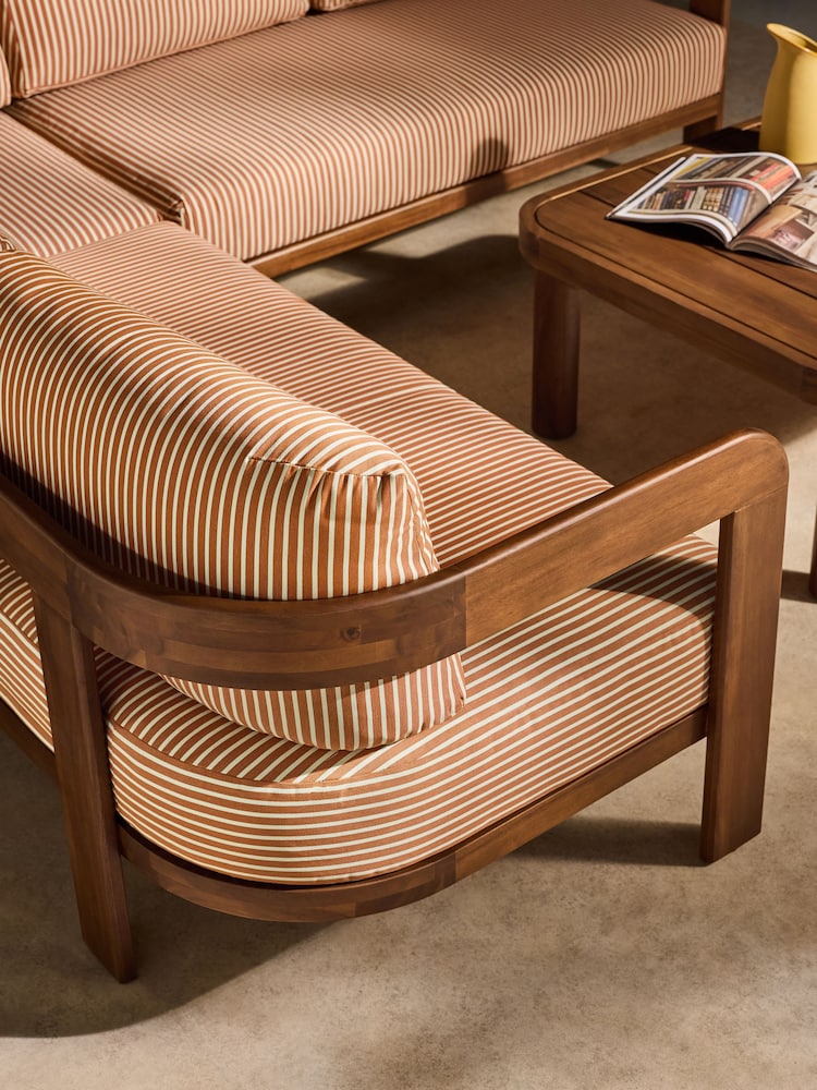 MADE.COM Rust and Green Stripe Eliana Garden Corner Lounge Set - Image 2 of 5 MADE.COM Rust and Green Stripe Eliana Garden Corner Lounge Set - Image 2 of 5