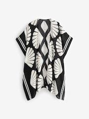 Live Unlimited Black Curve Shell Print Longline Kimono - Image 1 of 1