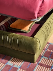 MADE.COM Velvet Olive Green Flint Ottoman Storage Bed - Image 3 of 6
