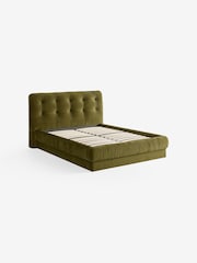 MADE.COM Velvet Olive Green Flint Ottoman Storage Bed - Image 4 of 6