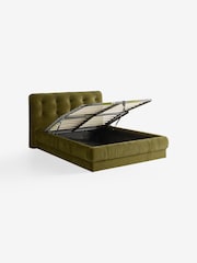 MADE.COM Velvet Olive Green Flint Ottoman Storage Bed - Image 6 of 6