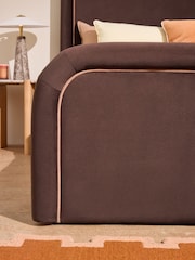MADE.COM Velvet Dark Truffle Brown Etta Ottoman Storage Bed - Image 4 of 9