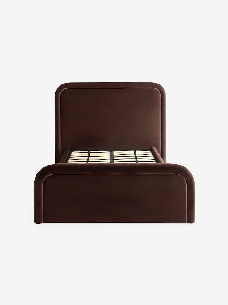 MADE.COM Velvet Dark Truffle Brown Etta Ottoman Storage Bed - Image 9 of 9
