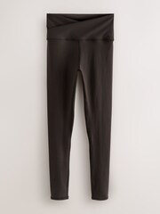 Chocolate Brown Active Balance Wrap Front Leggings - Image 1 of 3
