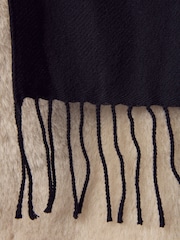 কালো - N.Premium Made in Italy Twill Midweight Shawl Scarf - 8এর মধ্যে 7 ছবি