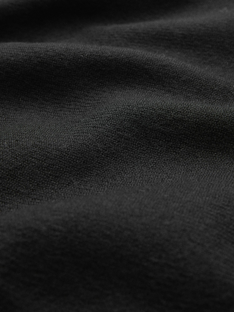 কালো - N.Premium Made in Italy Twill Midweight Shawl Scarf - 8এর মধ্যে 8 ছবি