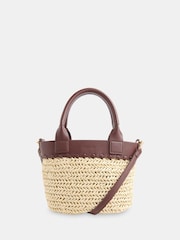 Whistles Nude May Collar Straw Cross-Body Bag - Image 1 of 5