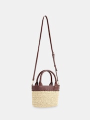 Whistles Nude May Collar Straw Cross-Body Bag - Image 2 of 5