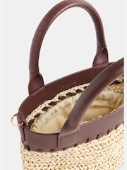 Whistles Nude May Collar Straw Cross-Body Bag - Image 4 of 5