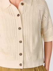 Whistles White Crochet Knitted Shirt - Image 4 of 5