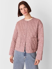 Whistles Pink Maya Quilted Jacket - Image 1 of 5