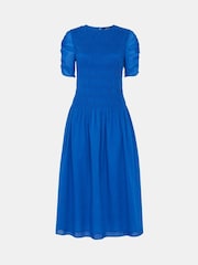 Whistles Blue Avery Smocked Dress - Image 5 of 5