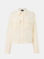 Whistles Cream Abby Linen Casual Jacket - Image 5 of 5