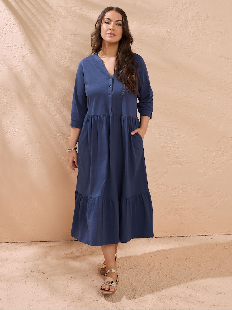 Evans Cotton Slub Dress - Image 1 of 5