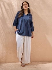 Evans Blue Jersey Slub Boho Top - Image 2 of 5
