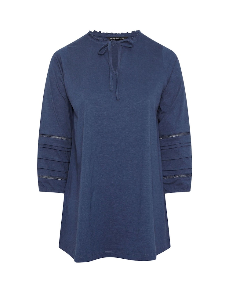 Evans Blue Jersey Slub Boho Top - Image 5 of 5