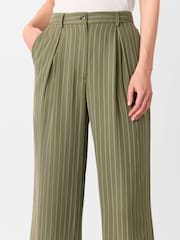 Whistles Green Lottie Pinstripe Trousers - Image 3 of 5