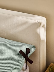 MADE.COM Woven Slub Plain Natural Stone Meiko Upholstered Platform Bed With Drawers - Image 2 of 4