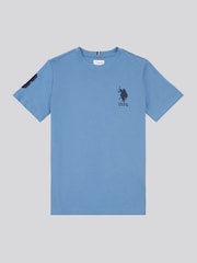 U.S. Polo Assn. Blue Boys 100% Cotton Player 3 T-Shirt - Image 1 of 5