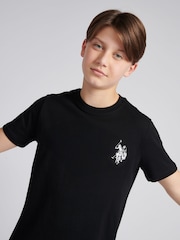 U.S. Polo Assn. Black Large Boys Double Horsemen Graphic Print 100% Cotton T-Shirt - Image 4 of 8
