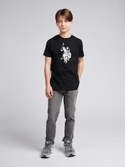U.S. Polo Assn Black Double Horsemen Graphic Print T-Shirt - Image 6 of 8