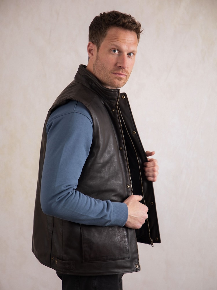 Lakeland Leather Brown Garrigill Gilet - Image 3 of 7